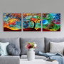 Wallity Conjunto de 3 Pinturas Decorativas en Lienzo Multicolor